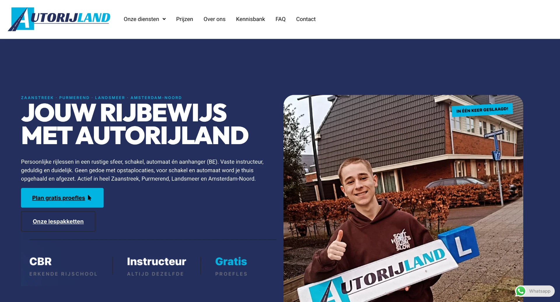 De website van Autorijland, gemaakt met Movo